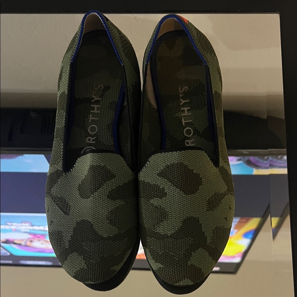 Rothy's Olive Camouflage Loafers